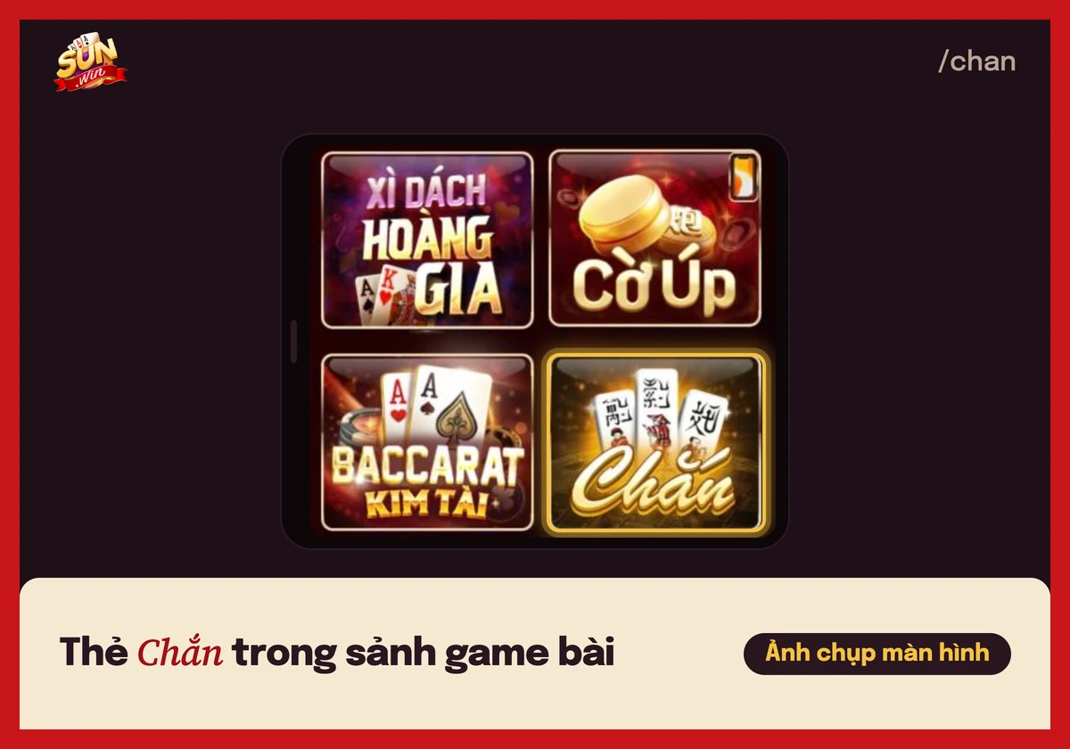 Thẻ game Chắn trong sảnh game bài Sunwin
