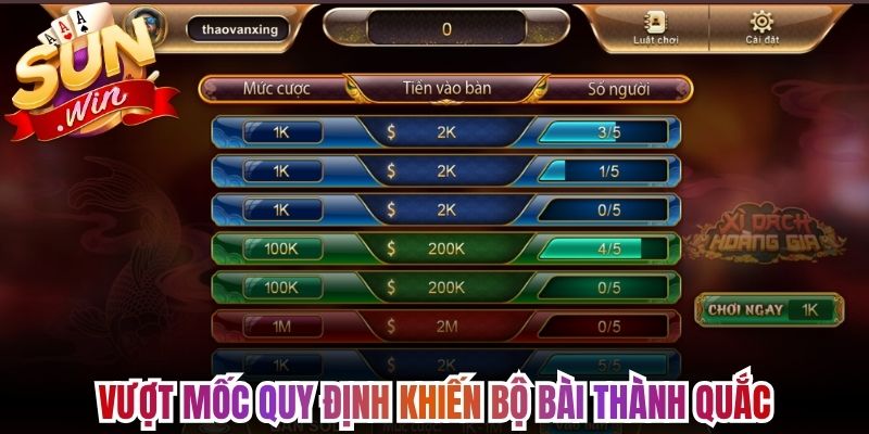 Vượt mốc quy định khiến bộ bài thành quắc
